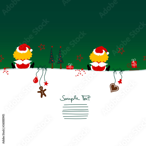 Card 2 Christmas Angels Santa´s Hat & Symbols