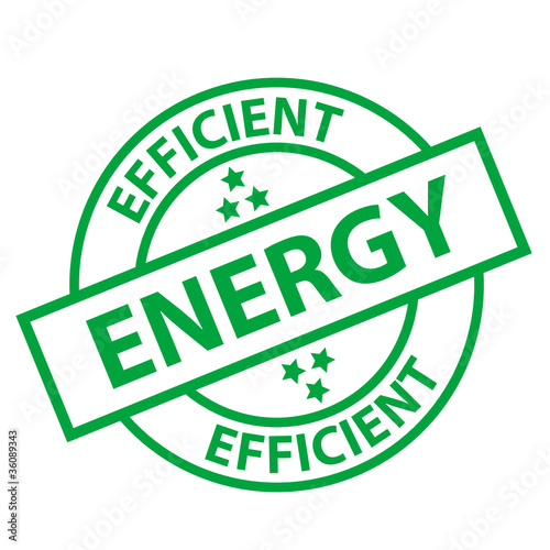 "ENERGY EFFICIENT" Marketing Stamp (renewable green ecological)