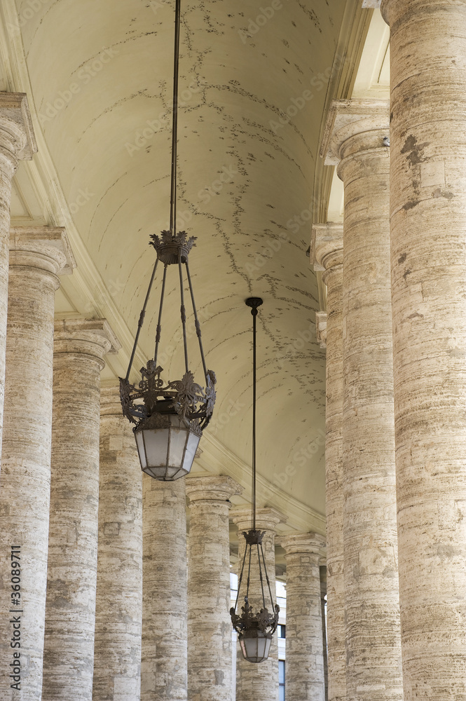 Colonnade in Piazza San Pietro (St Peter's Square) in Vatican