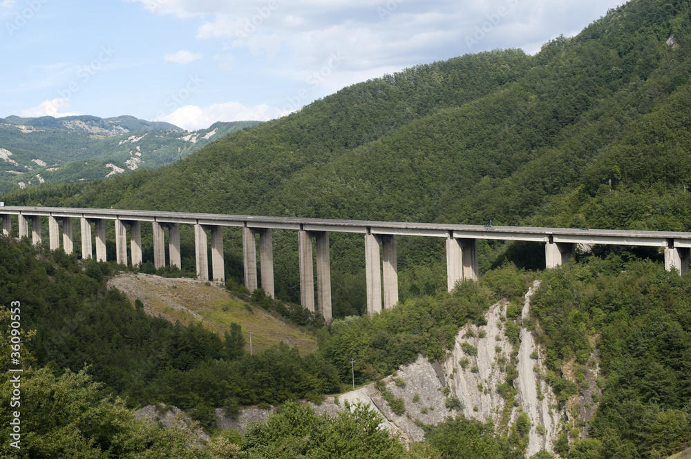Highway in the mountains between Tuscany and Emilia-Romagna