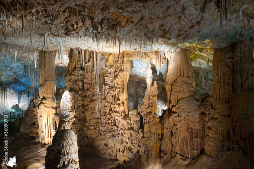 Stalactite stalagmite cavern. Stalactite cave in Israel