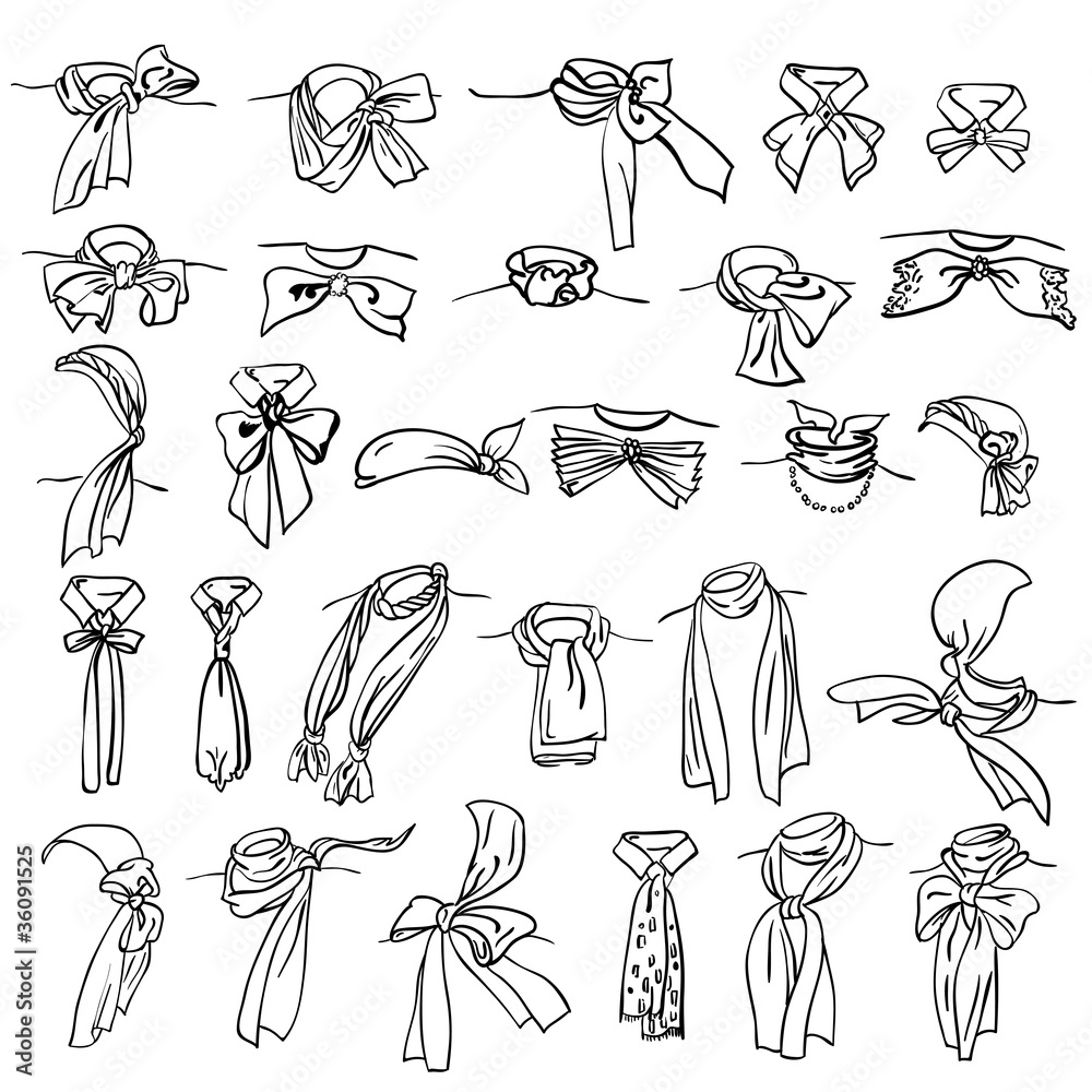 Fototapeta premium set of different neckerchiefs