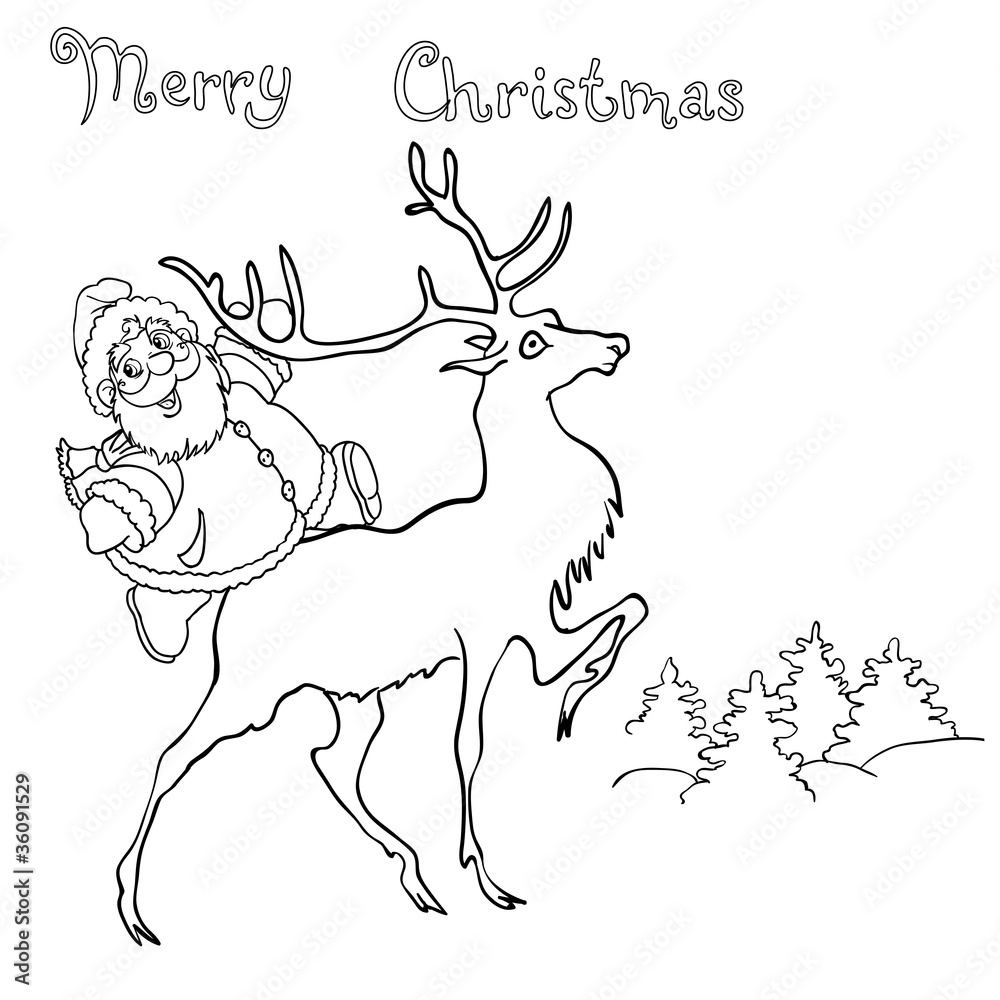 santa claus rides on deer santa claus rides on deer