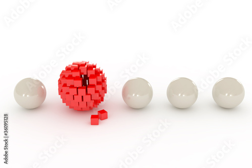 Out of crowd illustration