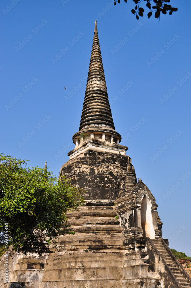 Ruined ancient at Ayutthaya Historic Site, Thailand