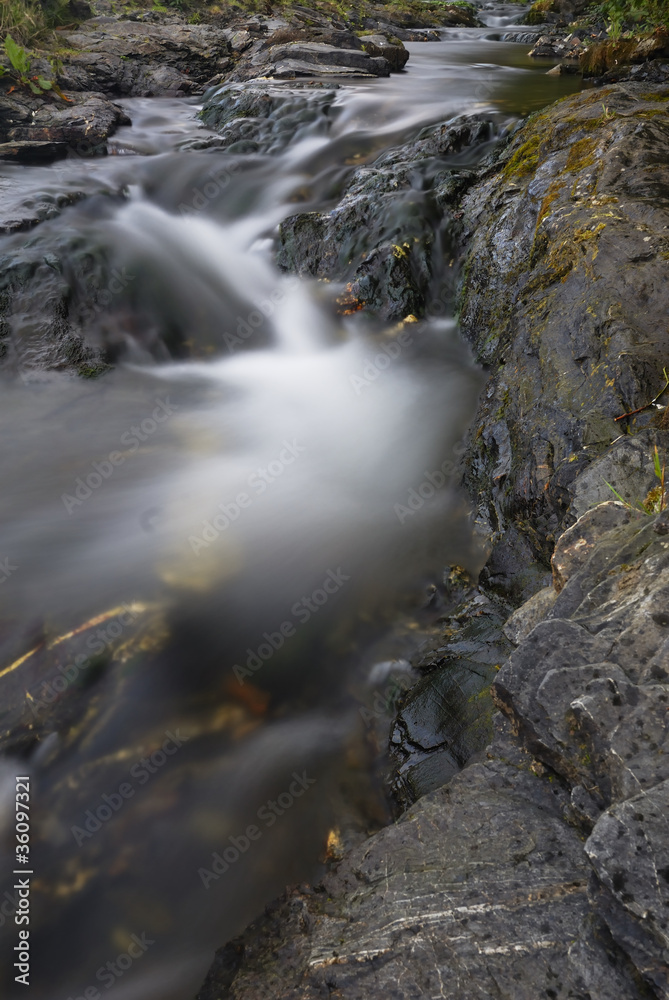 Tight crop of fast moving stream.