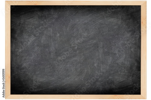 empty blackboard with wooden frame