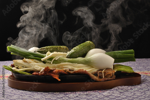 Steaming hot Mexican food