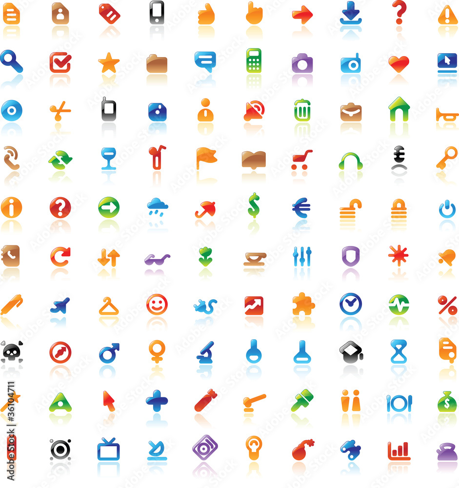 Fototapeta premium 100 perfect icons