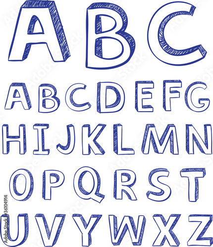 Hand drawing alphabet. vector for design