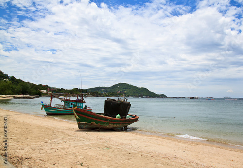 Fishing boats and sky in Thailand