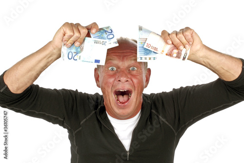 Man totally excited after winning the lotery