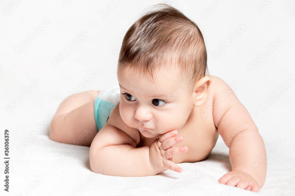 little boy isolated on white