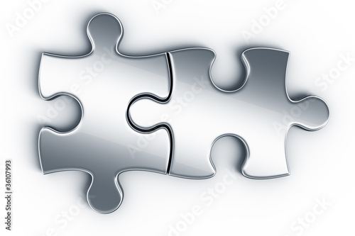 Metal puzzle pieces