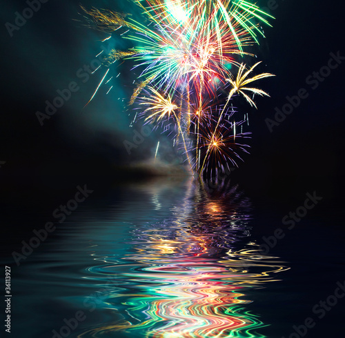 Quadro em tela Colorful Fireworks