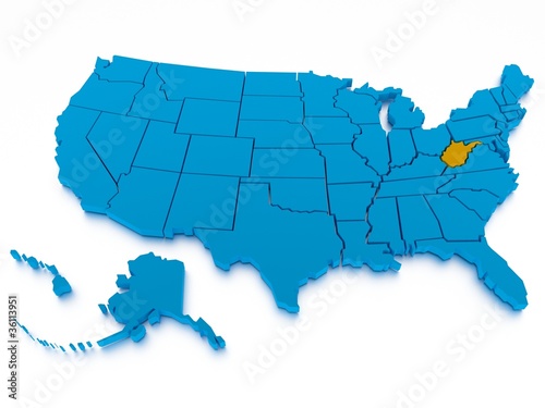 3D map of United States
