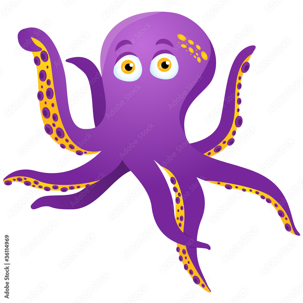 Purple Octopus Isolated on white Purple Octopus Isolated on white