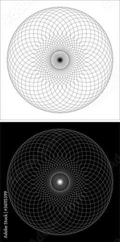 Black and white curved circular design © Alan