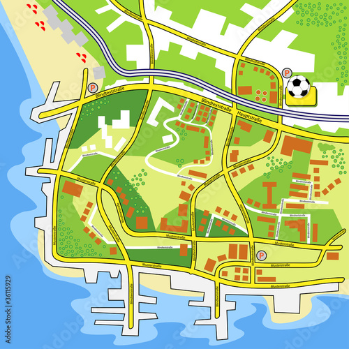 straßenkarte mit meer
