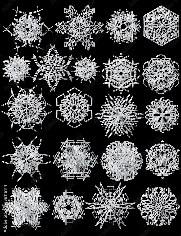 Collection of snowflakes Collection of snowflakes