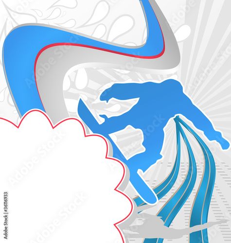 Sport Template Poster Snowboarding. Vector Illustration.