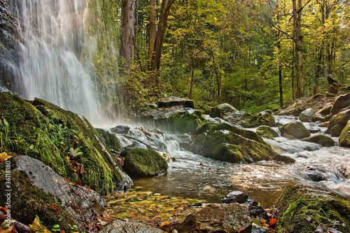 waterfall Novohradske mountain  Czech republic  Europe in autumn