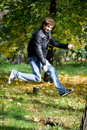young man in autumn