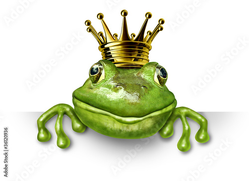 Frog prince with small gold crown