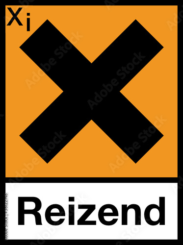 Gefahrstoffzeichen Reizende Stoffe X Etikett Symbol