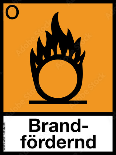 Gefahrstoffzeichen Brandfördernde Stoffe Etiketten