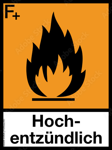 Gefahrstoffzeichen Hochentzündliche Stoffe Schild