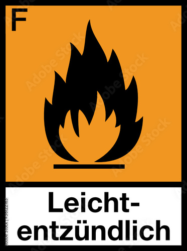 Gefahrstoffzeichen Leichtentzündliche Stoffe Schild
