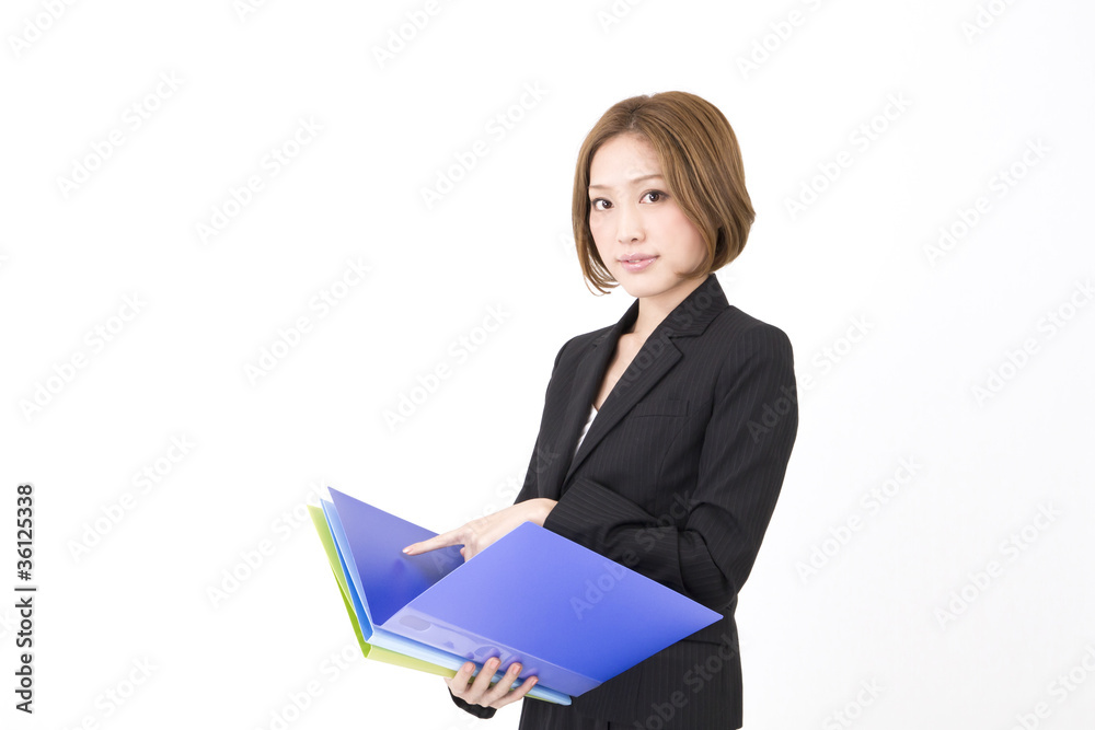 Beautiful business woman with file Beautiful business woman with file