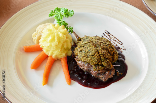 Fotografering venison with whortleberry sause