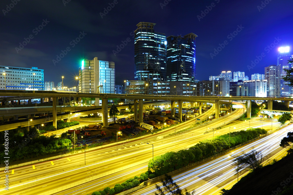 Fototapeta premium night city traffic