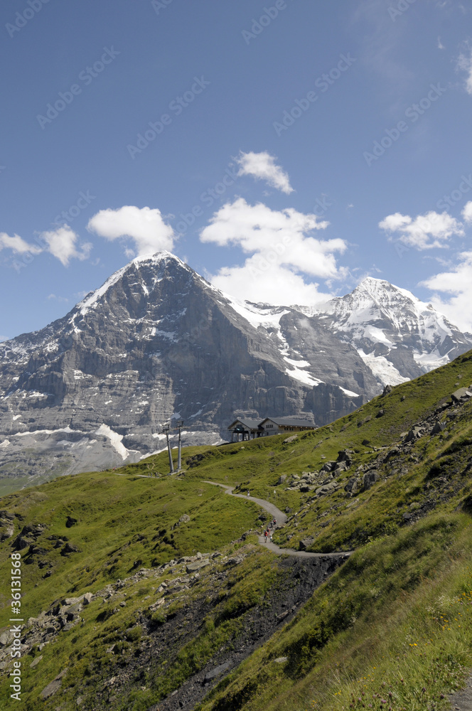 North Face of the Eiger above the Mannlichen footpath