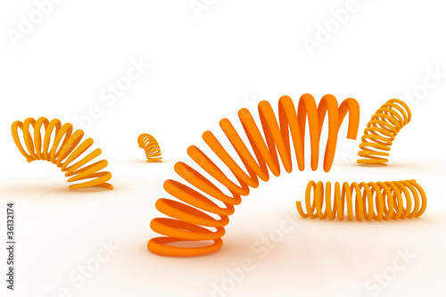 Orange springs on a white background