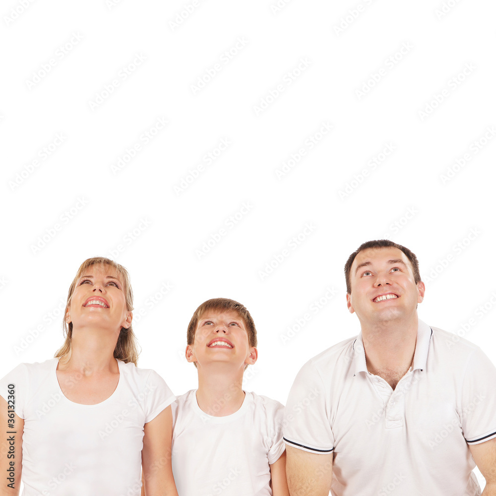 Happy family isolated over white background Happy family isolated over white background