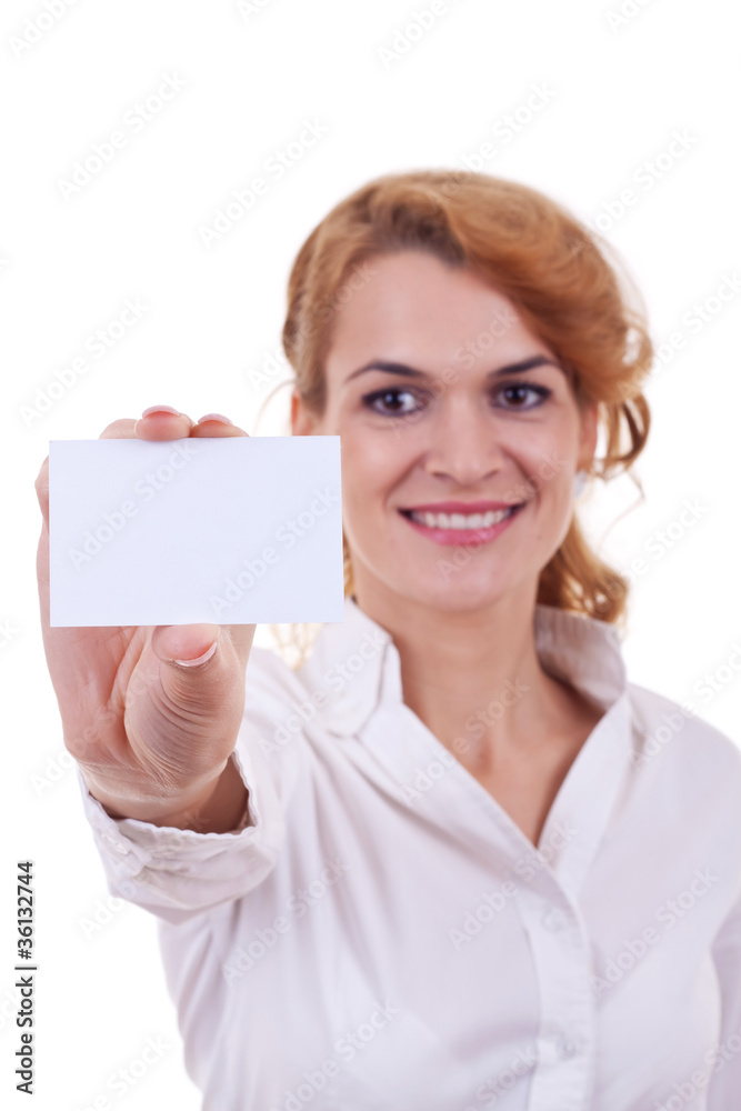 presenting business card presenting business card