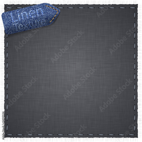 Linen texture with jeans label.
