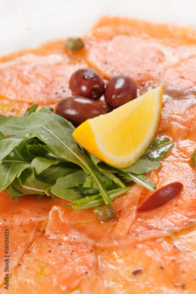 Fish Carpaccio with salad