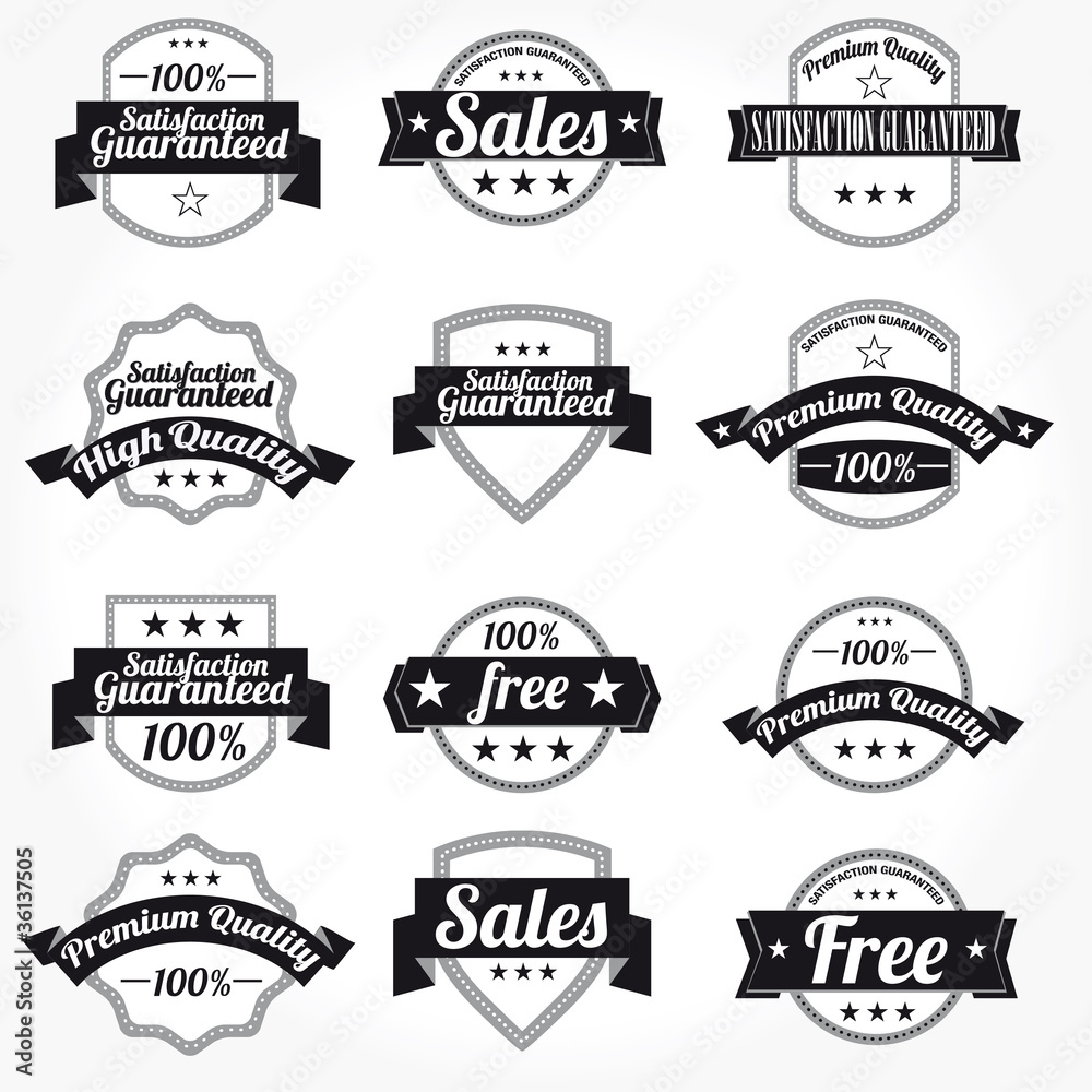 Premium high Quality sales free Labels with retro design Premium high Quality sales free Labels with retro design