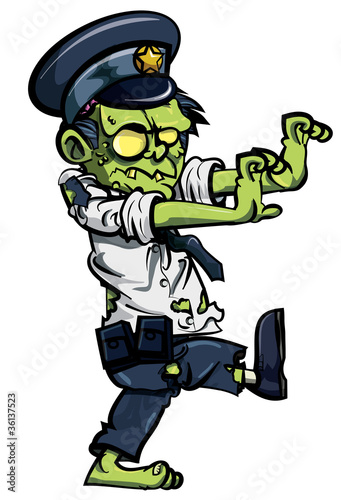 Cartoon zombie policeman © antonbrand