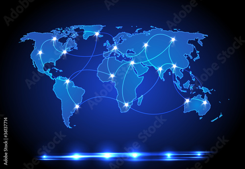 World map light design