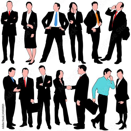 13 business people silhouettes