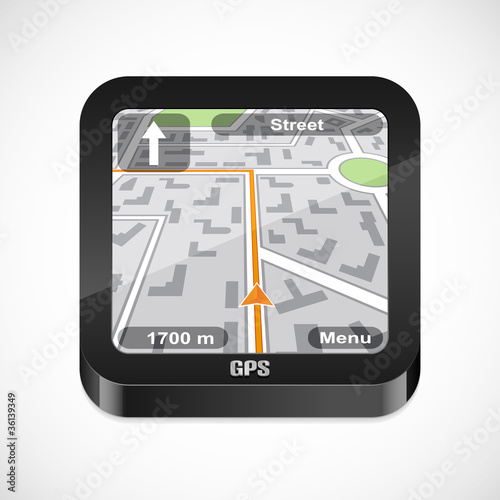 Gps navigator icon. Vector illustration.