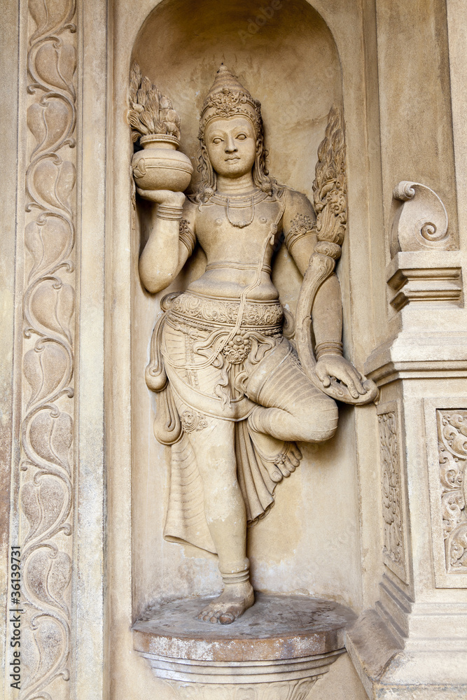 stone carving in temple of the tooth, candy, sri lanka