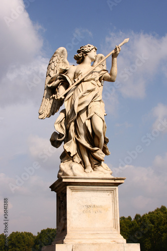 Obraz na plátně Angel with the lance on Ponte Sant'Angelo