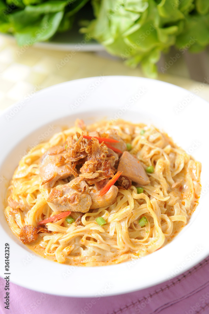 Delicious thai curry noodle
