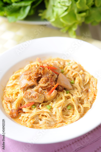 Delicious thai curry noodle